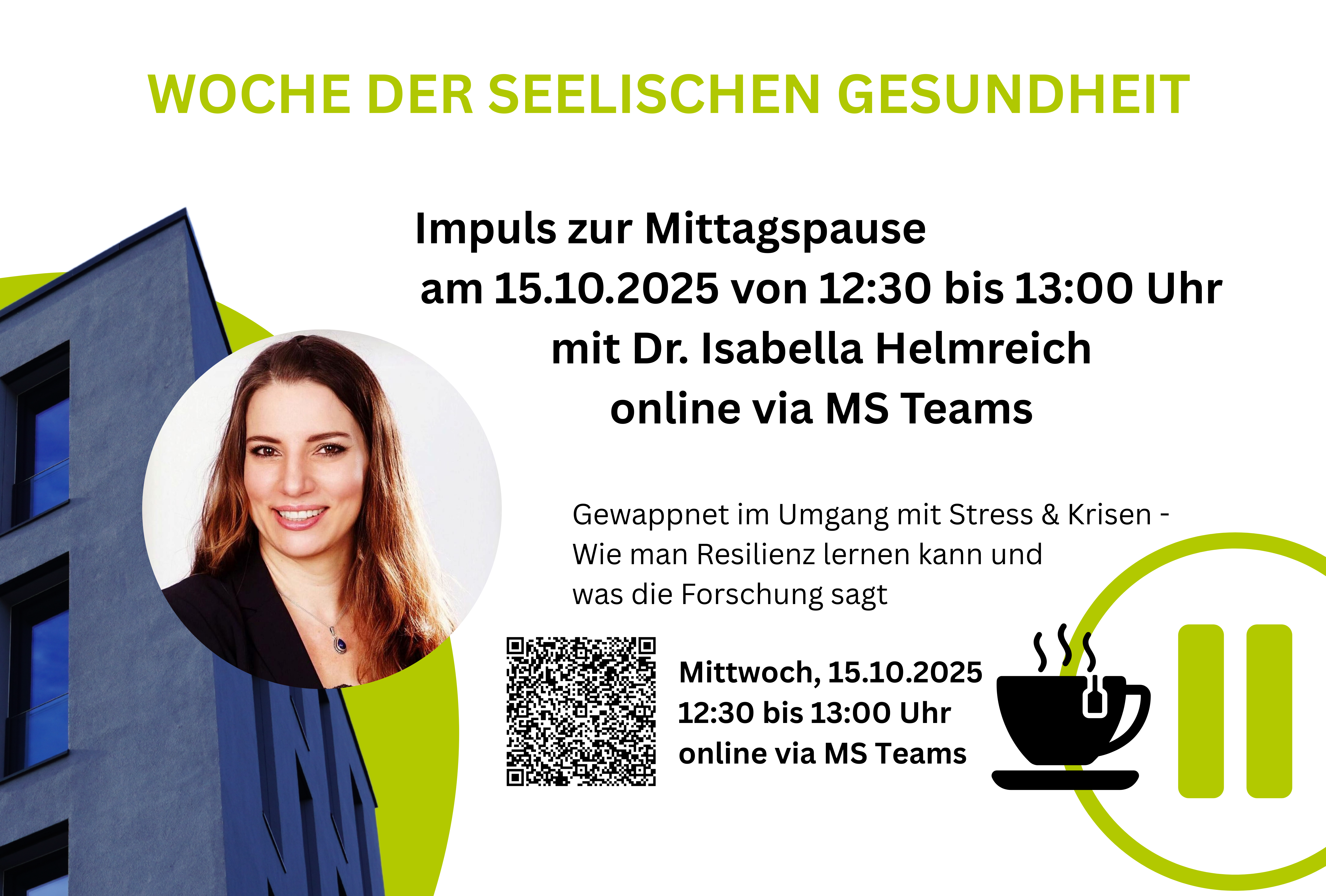 Woche der Seelischen Gesundheit: Impuls zur Mittagspause am 15.10.2025