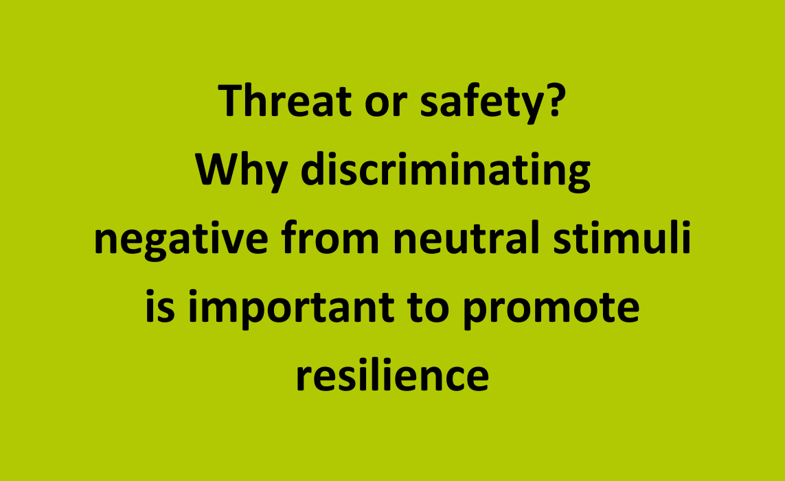 Threat or safety? Why discriminating negative from neutral stimuli is important to promote resilience